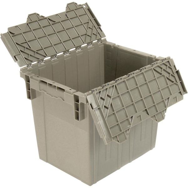 Distribution Container With Hinged Lid, 18x13x15, Gray